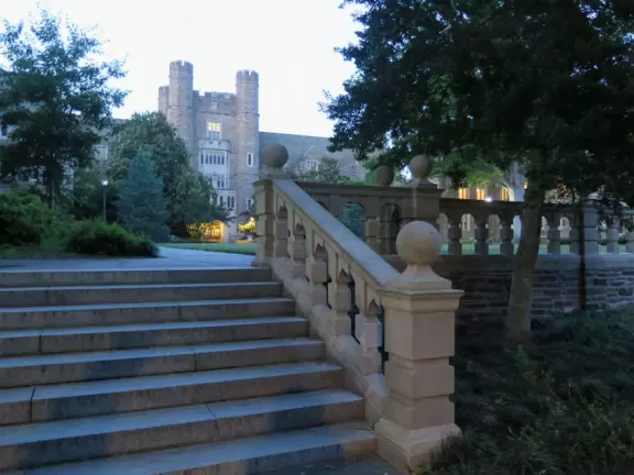 Gorgeous Gothic architecture, impressive chapel, and cute patios under leafy trees.