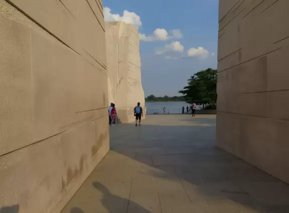 Unique memorial- you walk through the&nbsp;Mountain of Despair to get to the Stone of Hope.
