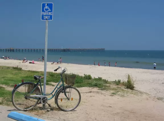 Bike alongside a bubbling creek, surrounded by tall trees, without the noise or fumes of cars, all the way from Hope Ranch, past Goleta Beach and UCSB, to Isla Vista!