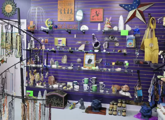 Cool area with coffee shops, cafes, and unique shops.