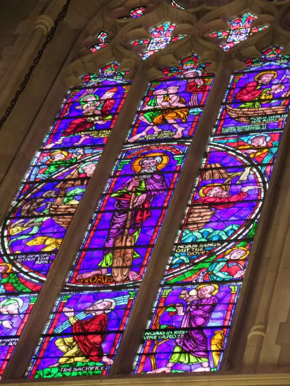 Gorgeous Gothic architecture, impressive chapel, and cute patios under leafy trees.