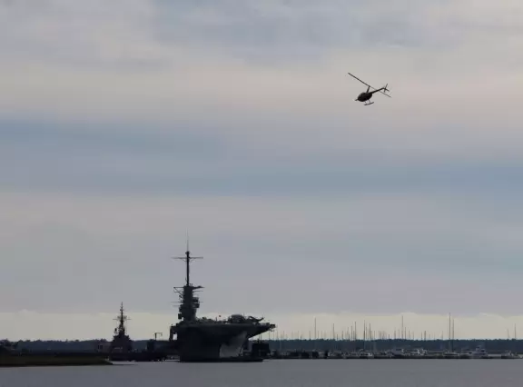 Drive over the gorgeous bridge. Then picnic on the huge lawn and playground, and walk the pier.