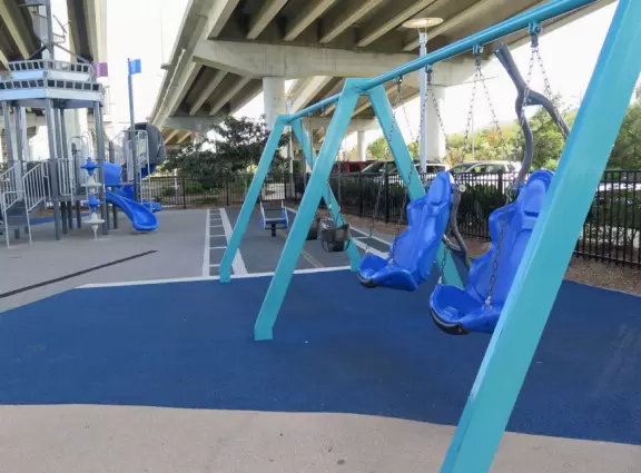 Drive over the gorgeous bridge. Then picnic on the huge lawn and playground, and walk the pier.