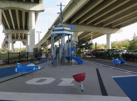 Drive over the gorgeous bridge. Then picnic on the huge lawn and playground, and walk the pier.