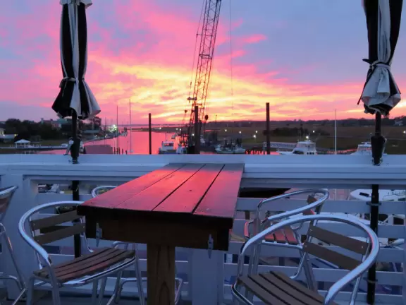Three-level restaurant on the water- a beauty!