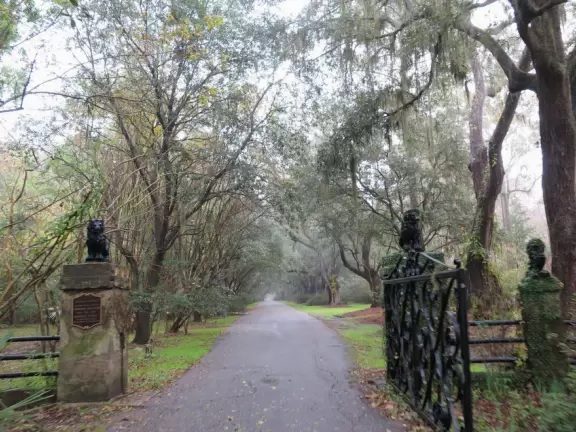 Beautiful place with mansion, lovely gardens on the water, and alligators and birds.
