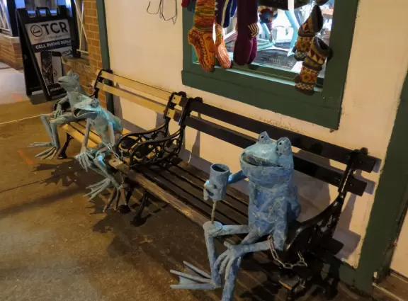 Cool area with coffee shops, cafes, and unique shops.