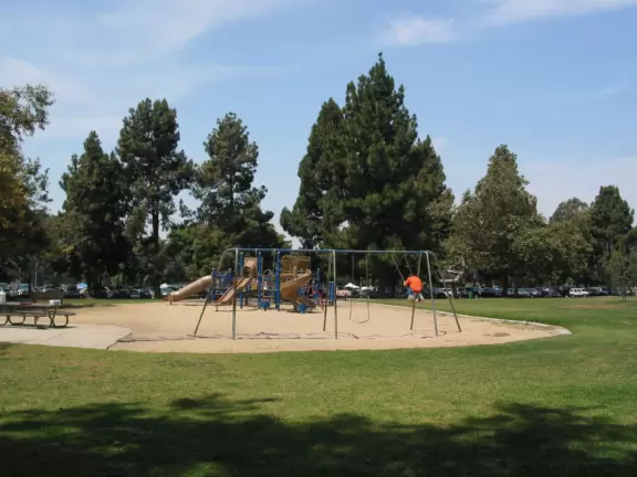 A delightful park with playgrounds and sports fields.