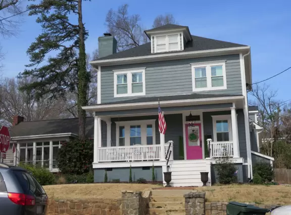 Historic downtown street with a few nice cafes.