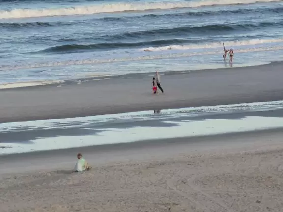 Fun place for kids to play in the little sand pools at the water's edge.