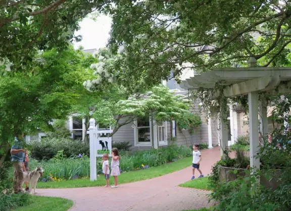 Cute neighborhood with shady streets, wonderful bookstore, coffee shop with great outdoor seating, and belted goats to check out.