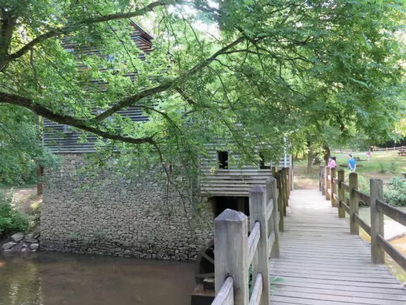 Cute spot on the river with historic mill, tobacco packhouse, and farmhouse, plus a dam.