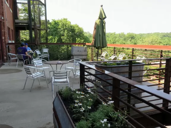 Lush trail along the river.