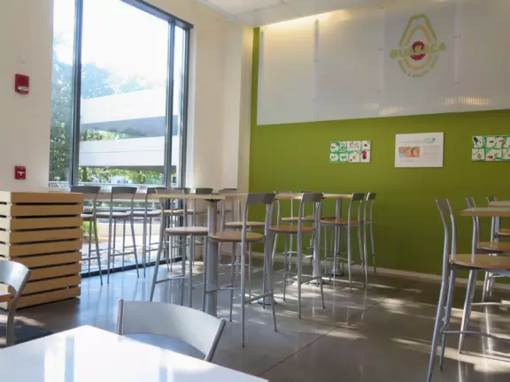 Humble town with&nbsp;youthful coffee shops and restaurants.