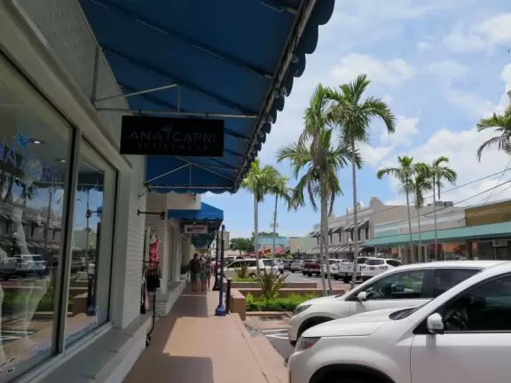 Historic main strip that looks dowdy from a distance but is actually very nice up close! Incredible waterfront stage and boardwalk!