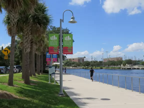 Popular walkway that goes for 2.6 miles along the Hillsborough River in Tampa.