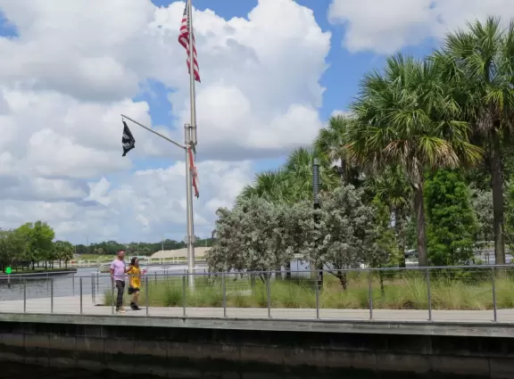 Popular walkway that goes for 2.6 miles along the Hillsborough River in Tampa.