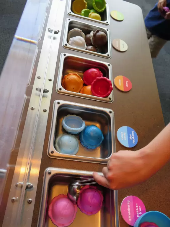 Super children's museum with rope climbey, music station, dance area, lincoln logs, magnetic triangles, sand that responds, supermarket, and more!