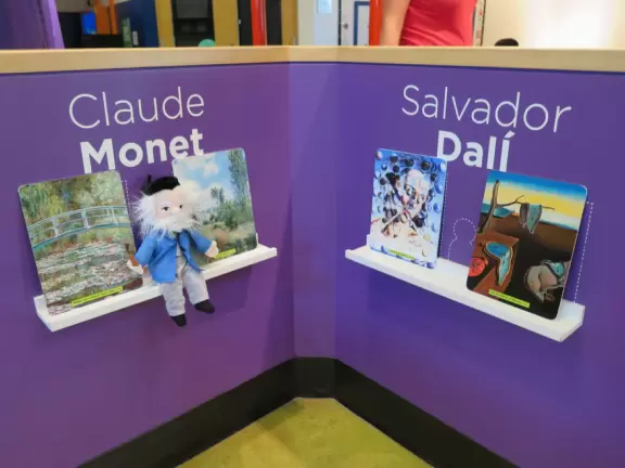 Super children's museum with rope climbey, music station, dance area, lincoln logs, magnetic triangles, sand that responds, supermarket, and more!