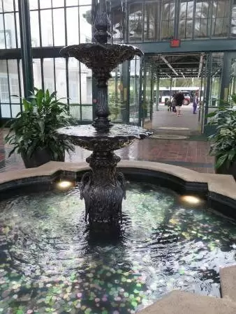 Two resorts that look like New Orleans, plus the lovely walking path along the river that runs between them.