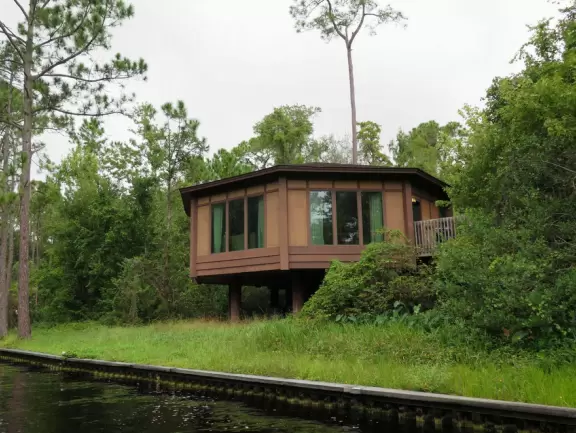 Two resorts that look like New Orleans, plus the lovely walking path along the river that runs between them.