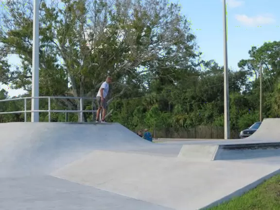 Large, creative playground with many fun things to do, splash pad, and skate park.