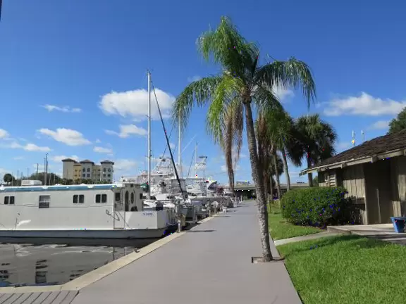 Pretty marina area where you can see manatees.