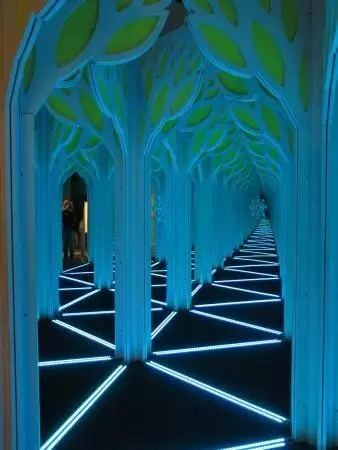 Amazing science center with aquarium, engineering lab, mirror maze, health displays, flight room, and gorgeous architecture and views.