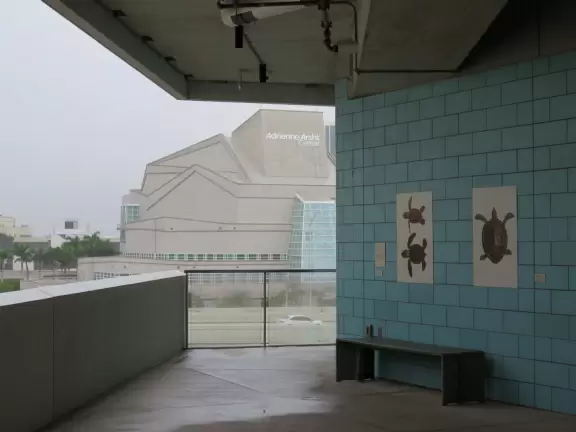 Amazing science center with aquarium, engineering lab, mirror maze, health displays, flight room, and gorgeous architecture and views.