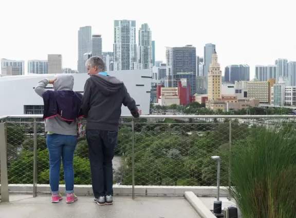 Amazing science center with aquarium, engineering lab, mirror maze, health displays, flight room, and gorgeous architecture and views.