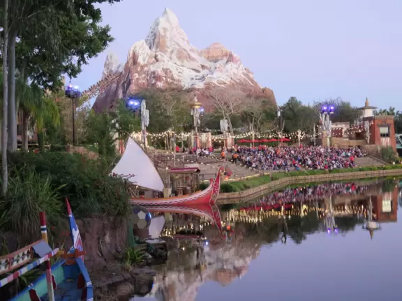 Lush theme park with African and Southeast Asian architecture- best for its two incredible shows and Pandora land.