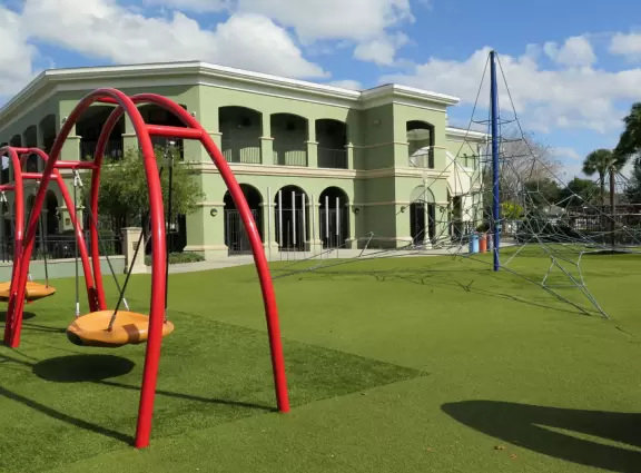 Lovely area with awesome playground, garden, and lake promenade.