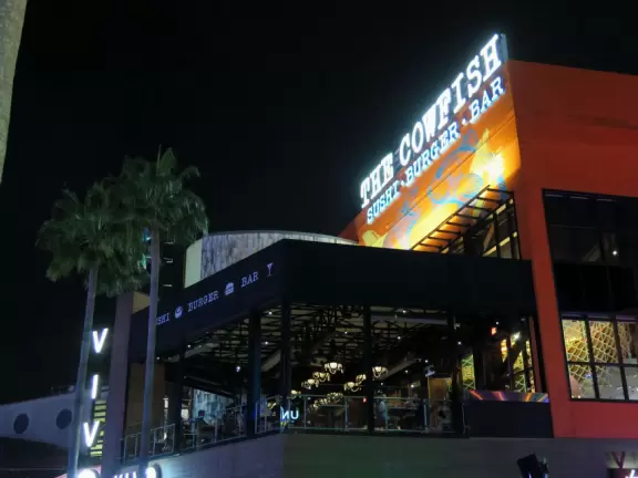 Fun place to eat out at night, see the Universal fireworks, and walk along the romantic waterway.