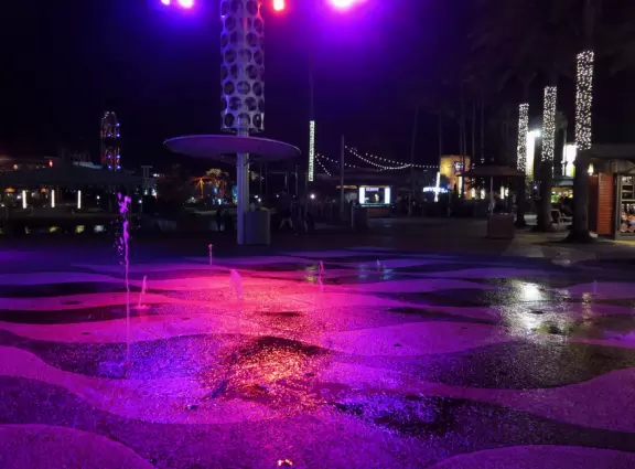 Fun place to eat out at night, see the Universal fireworks, and walk along the romantic waterway.
