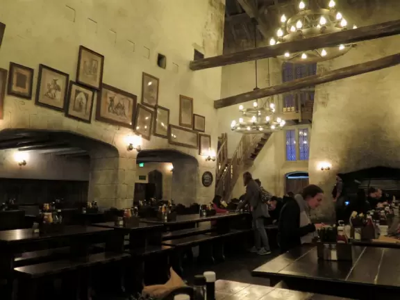 Theme park with fun rides, performers, and wonderful Harry Potter areas.