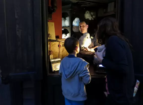 Theme park with fun rides, performers, and wonderful Harry Potter areas.