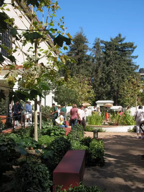 Museum on Pacific Palisades hillside filled with ancient Greek and Roman treasures and luscious archtecture.