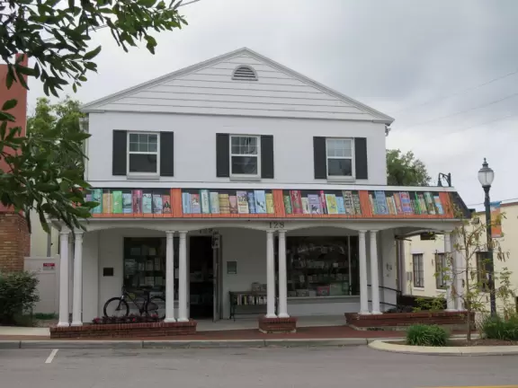 Cute, hilly town on Lake Dora, with lots of cafes and shops.