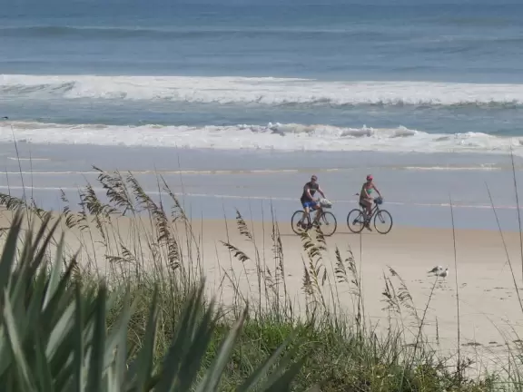 Nice beach with shallow, clear water.