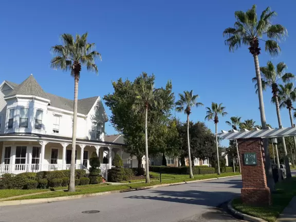 Fantastic shady walk past three lakes, mansions, wildlife, and Celebration Town Center.