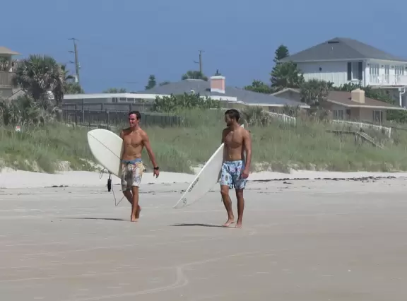Nice beach with shallow, clear water.