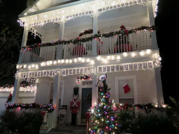 At Christmas, the beautiful Victorian homes in Celebration lend themselves beautifully to being lit up!
