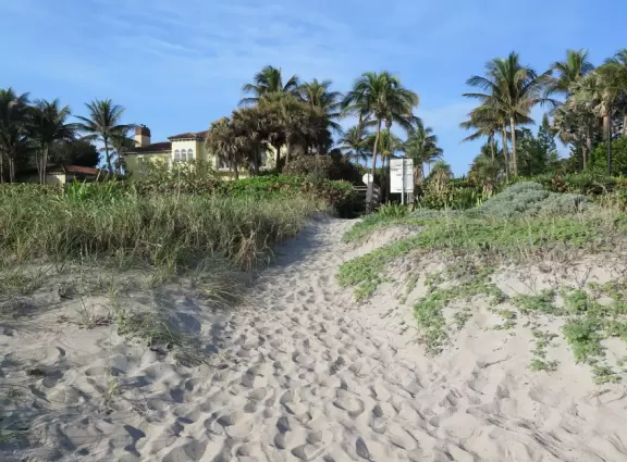 Quiet beach, popular with surfers.