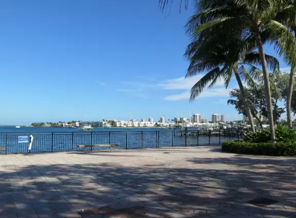 World-famous area full of sealife- see the huge yellow and orange starfish, and manatees, from the jetty! Shaded playground too.