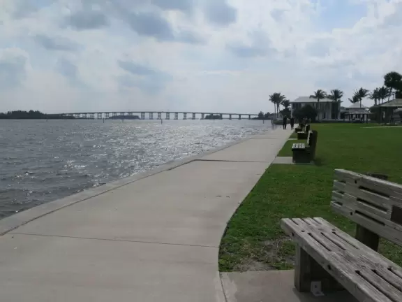 Wide open spot on the intracoastal with views of both bridges, and breezy gazebos with picnic tables.