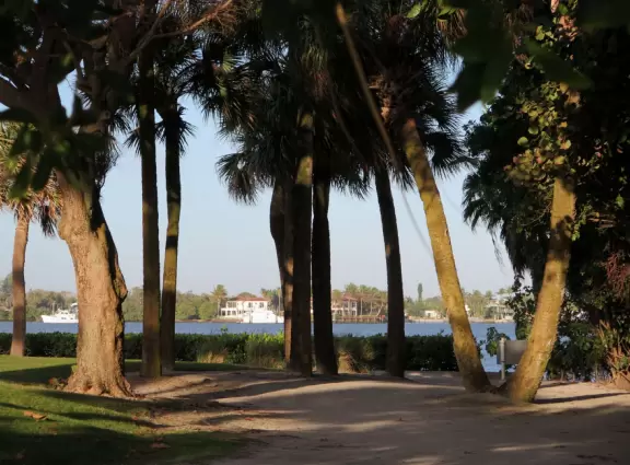 Wide sidewalk along Ocean Blvd with shade from the buildings, sweet views, and fantastic ocean air.