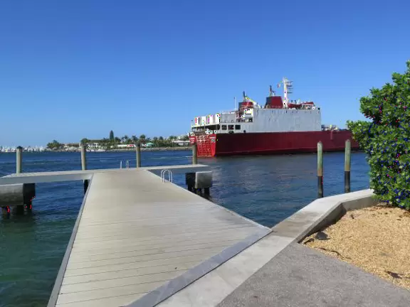 Crystal clear water and views of Peanut Island and the Palm Beach Inlet.