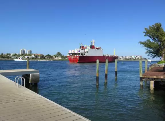 Crystal clear water and views of Peanut Island and the Palm Beach Inlet.