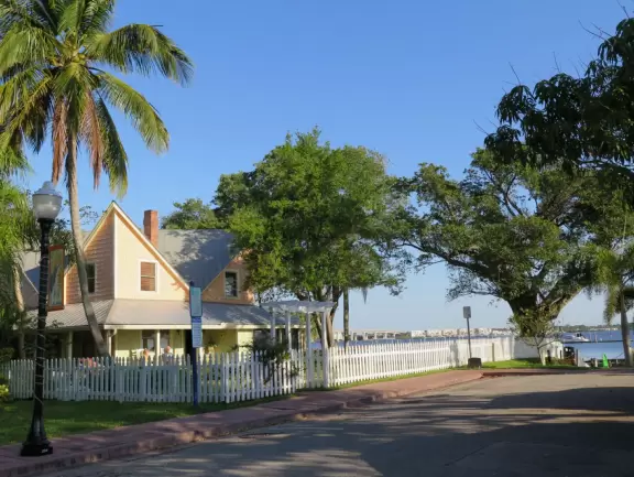 Beautiful boardwalk along the intracoastal in downtown Stuart.