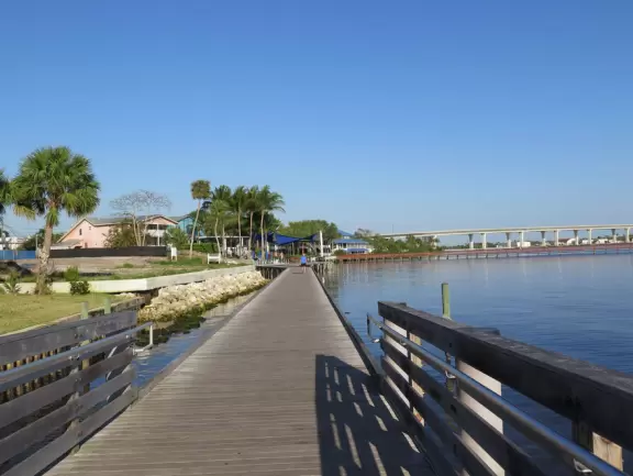 Beautiful boardwalk along the intracoastal in downtown Stuart.